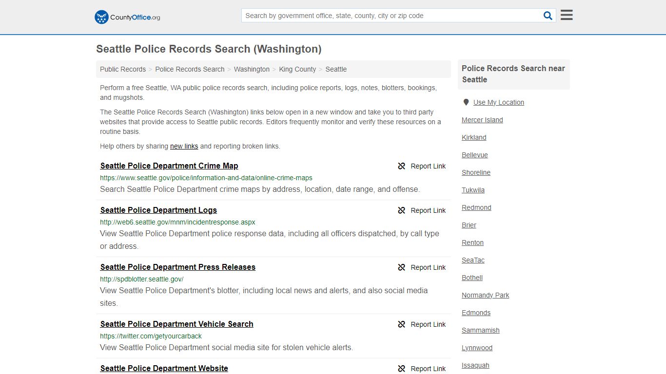 Police Records Search - Seattle, WA (Accidents & Arrest Records)