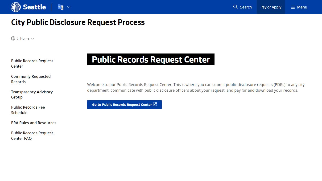 Public Records Request Center - Public Records | seattle.gov