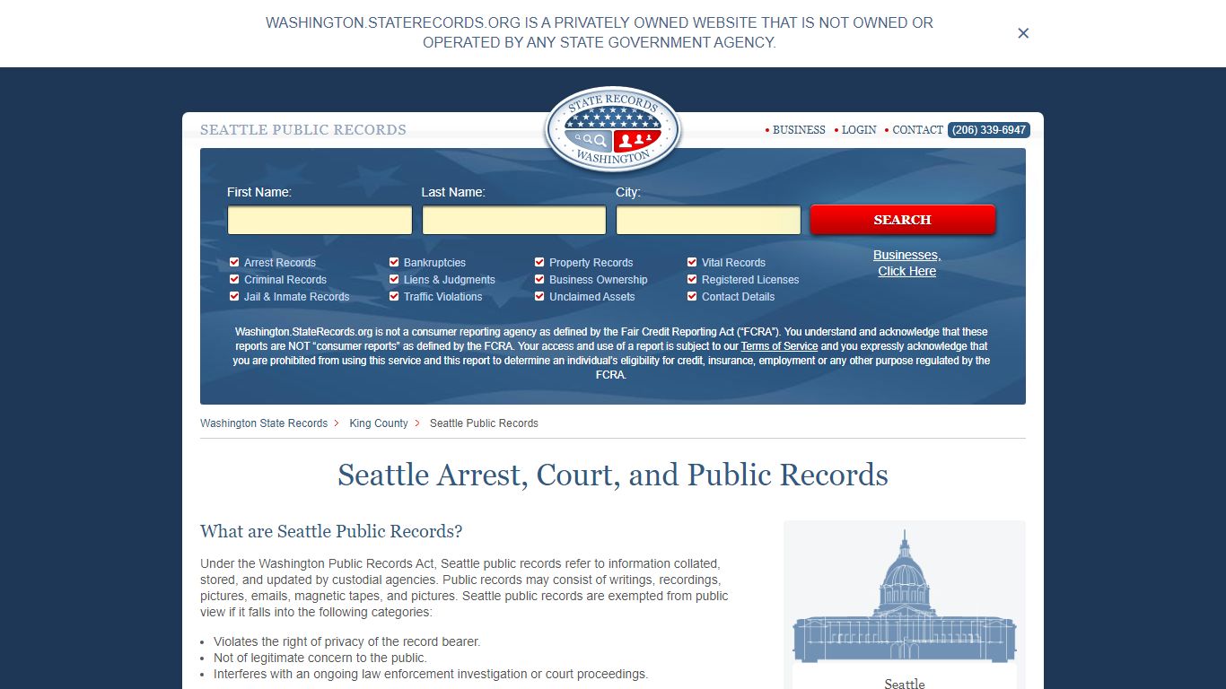 Seattle Arrest and Public Records | Washington.StateRecords.org